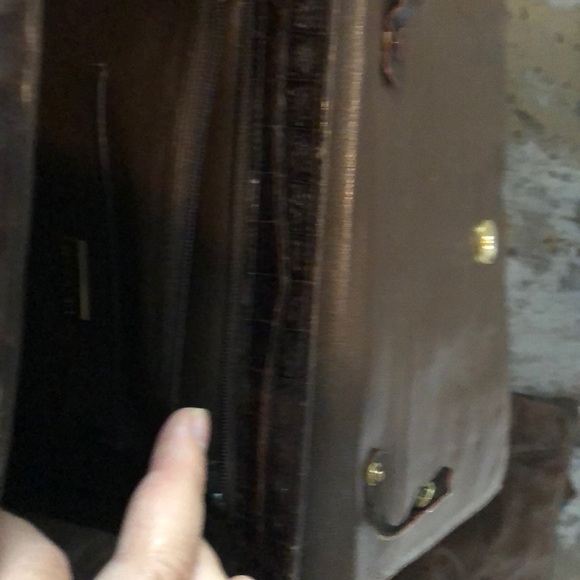 Vintage Luc Benoit brown alligator clutch - Picture 5 of 8